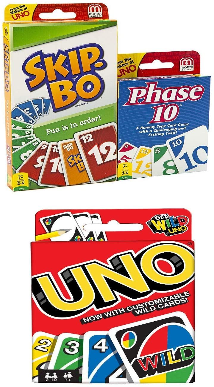 Mattel Skip Bo and Uno Flip Card Game Combo Pack of 2 