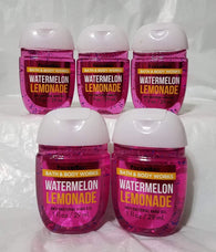 Bath and Body Works 5 Pack Pocketbac Hand Sanitizers. Watermelon Lemonade. 1 Oz